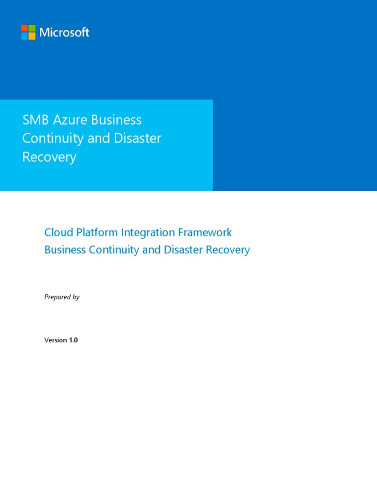 5 - SMB Azure BCDR Overview Document | PDF | Business Continuity ...