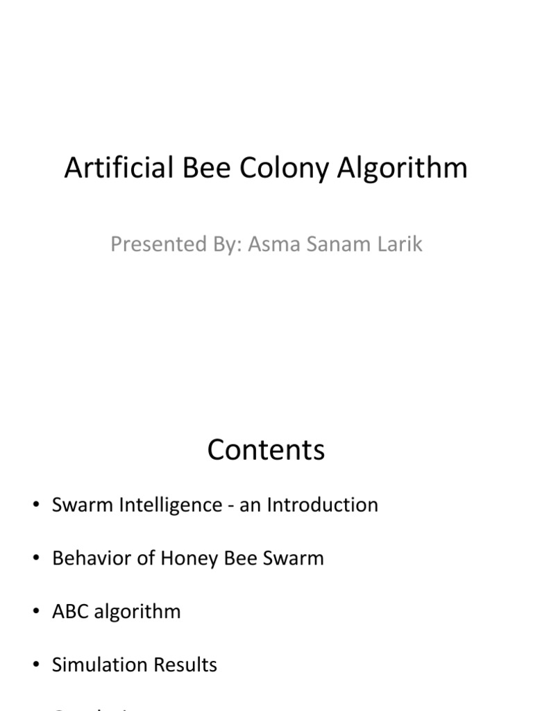 Overview of Artificial Bee Colony Algorithm | PDF