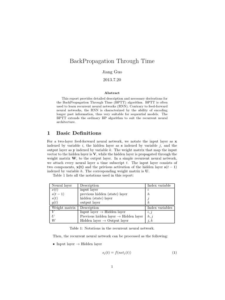 Backpropagation Through Time Explained | PDF | Artificial Neural ...