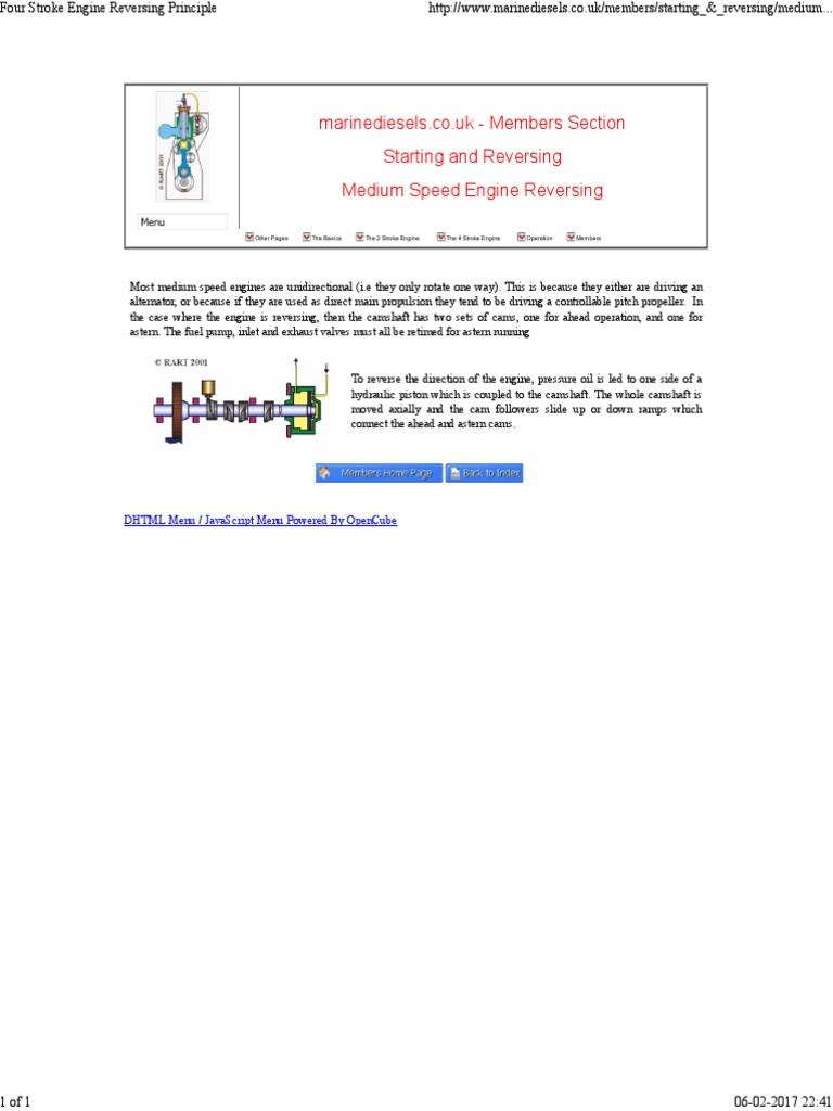 Medium Speed Engine Reversing Guide | PDF | Technology & Engineering