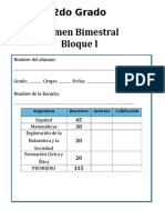 2do Grado - Bloque 1 Examen Karla