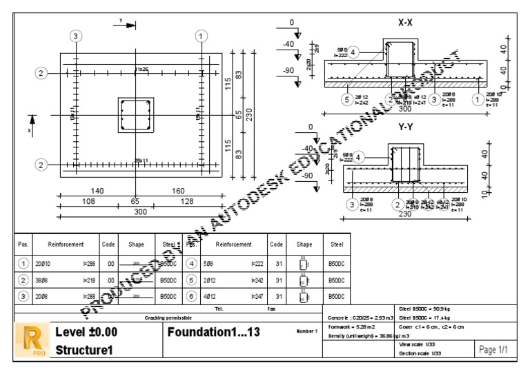 Reinforcement Drawing and Schedule for Concrete Foundation Wall | PDF ...