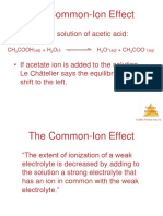 Common Ion Effect and Buffer Solution