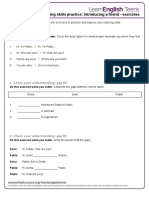 Introducing A Friend - Exercises 2 PDF
