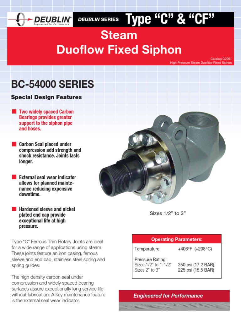Catalogo Juntas Rotativas DEUBLIN | PDF | Bearing (Mechanical) | Pipe  (Fluid Conveyance)
