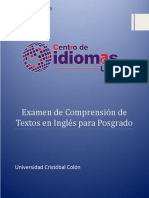 61 - Examen de Comprension de Textos en Ingles para Posgrado PDF