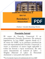 Derecho Comercial II-2017-2 (Primera Parte) - Derecho Comercial II (Sociedades I)