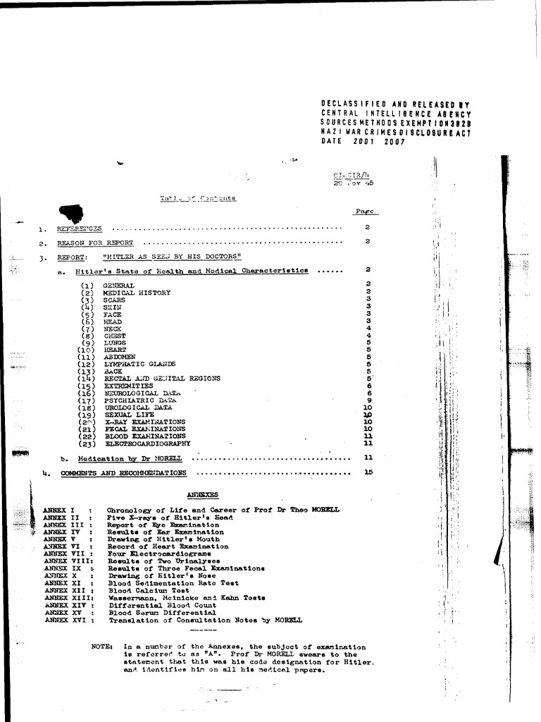 Hitler's Medical Profile and History | PDF | Anatomical Terms Of Motion ...