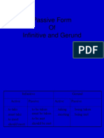 Passive Form of Infinitve - Gerund