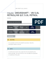 Front Driveshaft - V8 5.0L Petrol/V8 S/C 5.0L Petrol: Removal