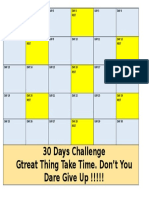 30 Days Challenge Gtreat Thing Take Time. Don't You Dare Give Up !!!!!