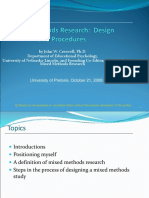 Mixed Methods Research Design and Procedures by John W Creswell - zp37294