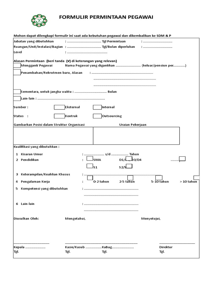 Formulir Permintaan Pegawai