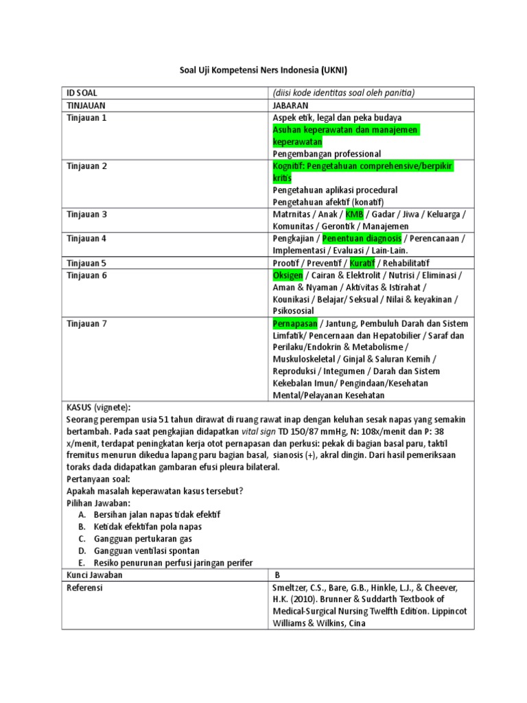 Soal Uji Kompetensi Ners Indonesia