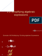 2.2 Simplifying Algebraic Expressions