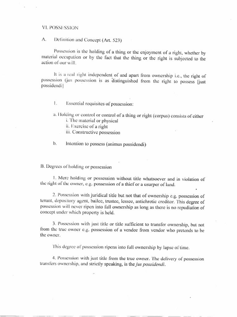 Possession (Property Atty. Ribo) | PDF