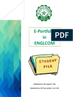 E-Portfolio in Englcom: Submitted To: Ms. Ingrid C. Uba Submitted By: #8 Troy Justin G. Go C31B