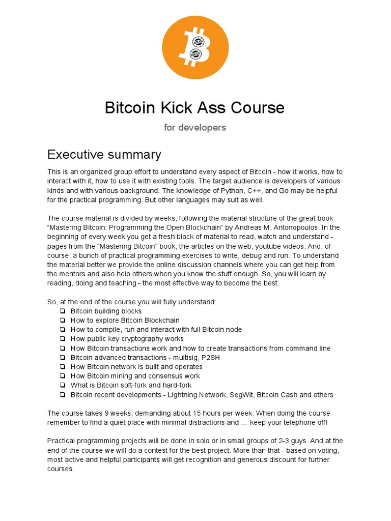 Bitcoin Development Course for Developers | PDF | Financial Technology ...