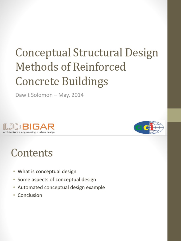 Conceptual Structural Design Methods of Reinforced Concrete Buildings ...