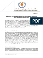 Briefing Paper: The Status of The Delegation For Political Negotiation Talks With The Peace Commission and The Way Forward (August 2017)