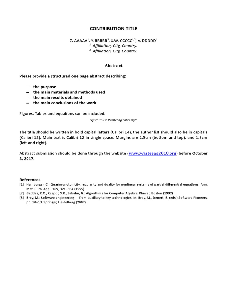 Abstract Submission Guidelines | PDF