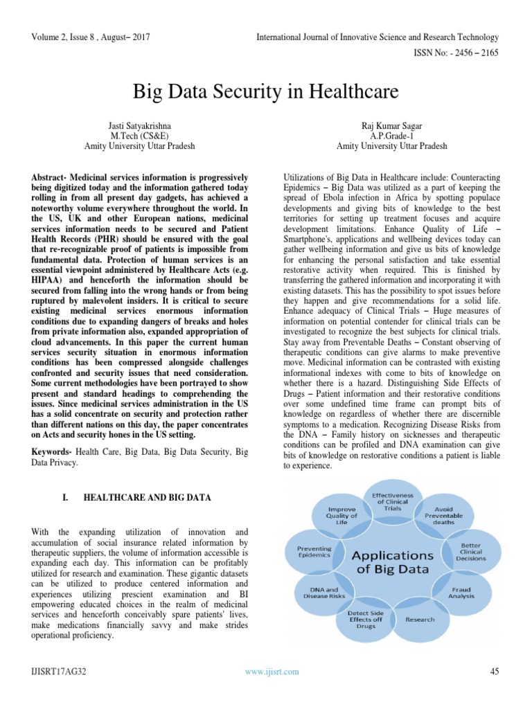 Big Data Security in Healthcare Insights | PDF | Electronic Health ...