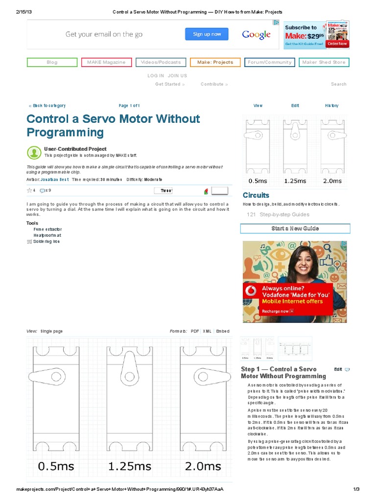 Control A Servo Motor Without Programming Diy How To From Make