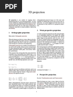 3D Projection: 1 Orthographic Projection 2 Weak Perspective Projection