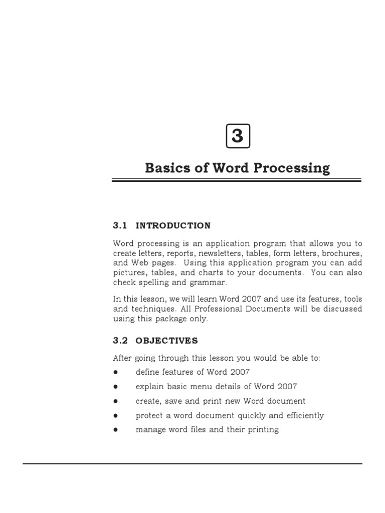 Basics of Word Processing: 36:: Data Entry Operations | PDF | Microsoft ...