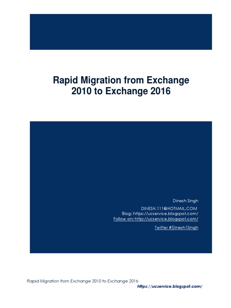 Migrating Guide From Exchange 2010 To Exchange 2016 PDF | PDF ...