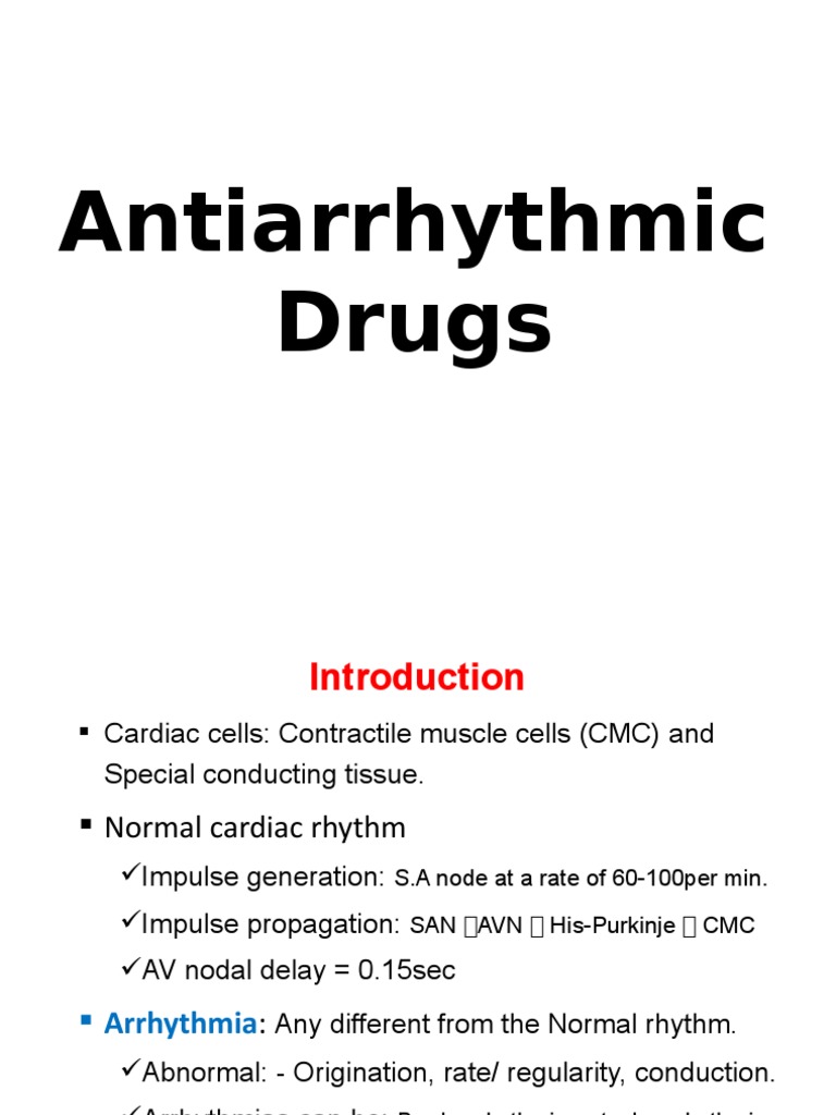 Classification of Antiarrhythmic Drugs | PDF | Cardiac Arrhythmia ...