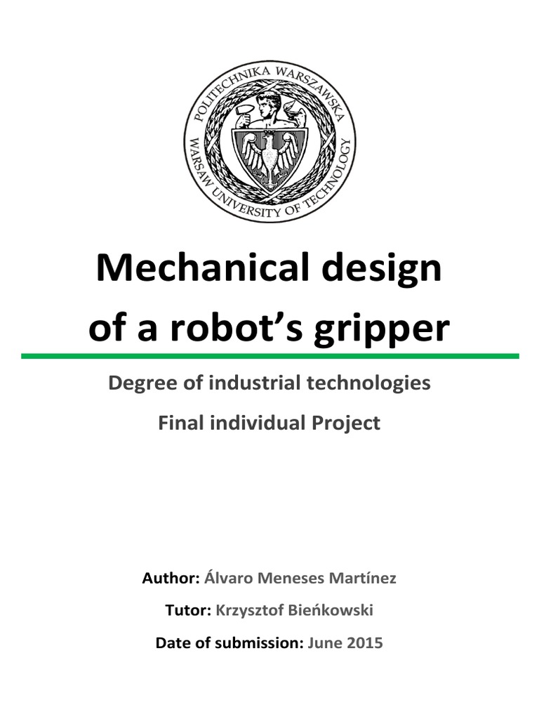 Mechanical Design of Robot Gripper | PDF | Industries | Science