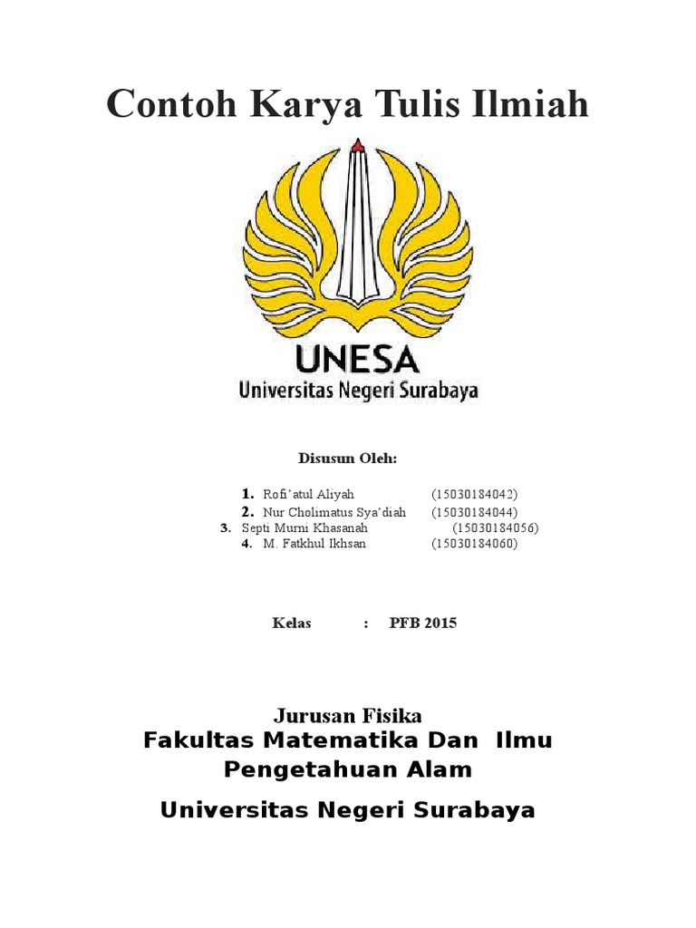 Contoh Karya Tulis Ilmiah b.indo Fisika Unesa