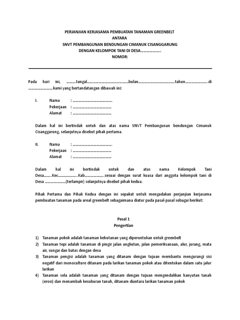 2 Lampiran 7 Contoh Surat Perjanjian Petani Dengan Pu 13112016 Kirim