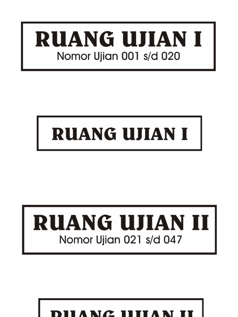 Label Ruang Ujian