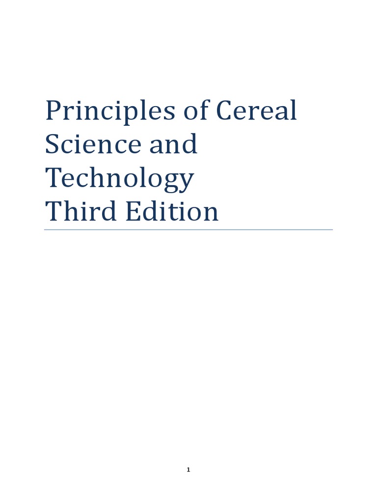 Principles of Cereal Science and Technology, 3rd Edition PDF PDF