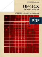 HP-41CX Owner's Manual Vol 1