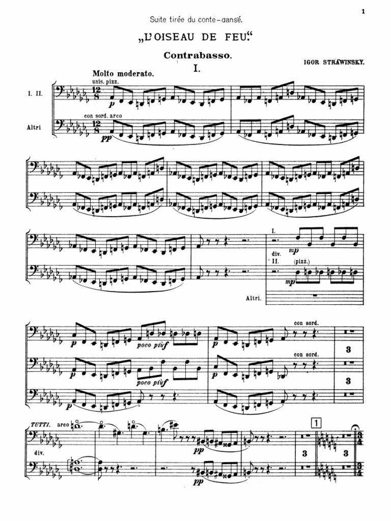 Stravinsky Firebird Suite 1911 Bass Pdf