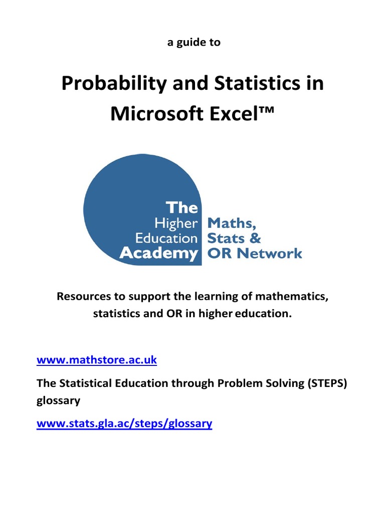 Probability and statistics in excel pdf regression analysis