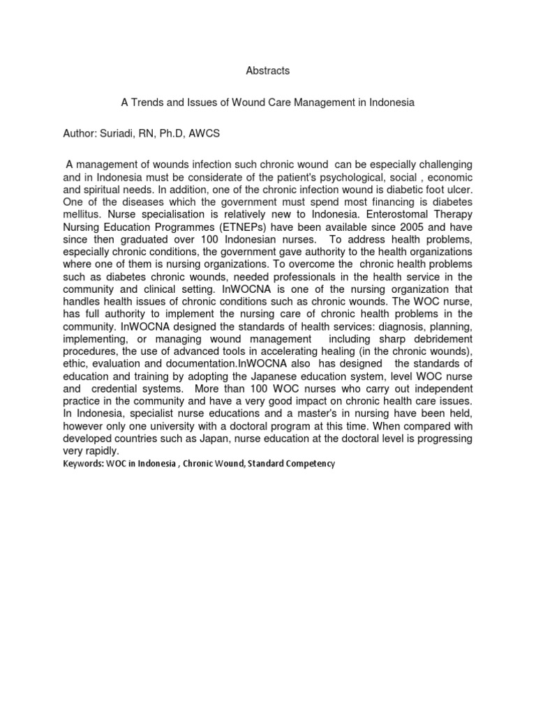 Wound Care Management Trends in Indonesia | PDF