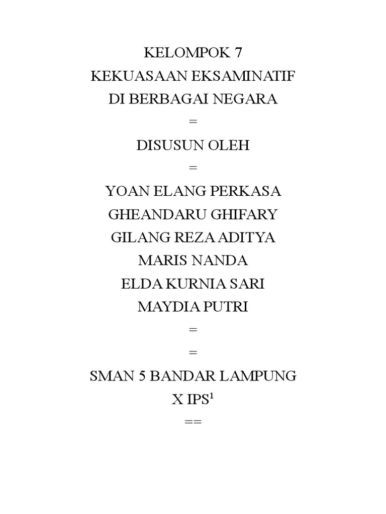 Lembaga Eksaminatif Diberbagai Negara