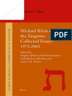 SAIS 011 Shinan, Kasher, Marmur, Flesher (Eds.) - Michael Klein On The Targums - Collected Essays 1972-2002 - 2011 PDF