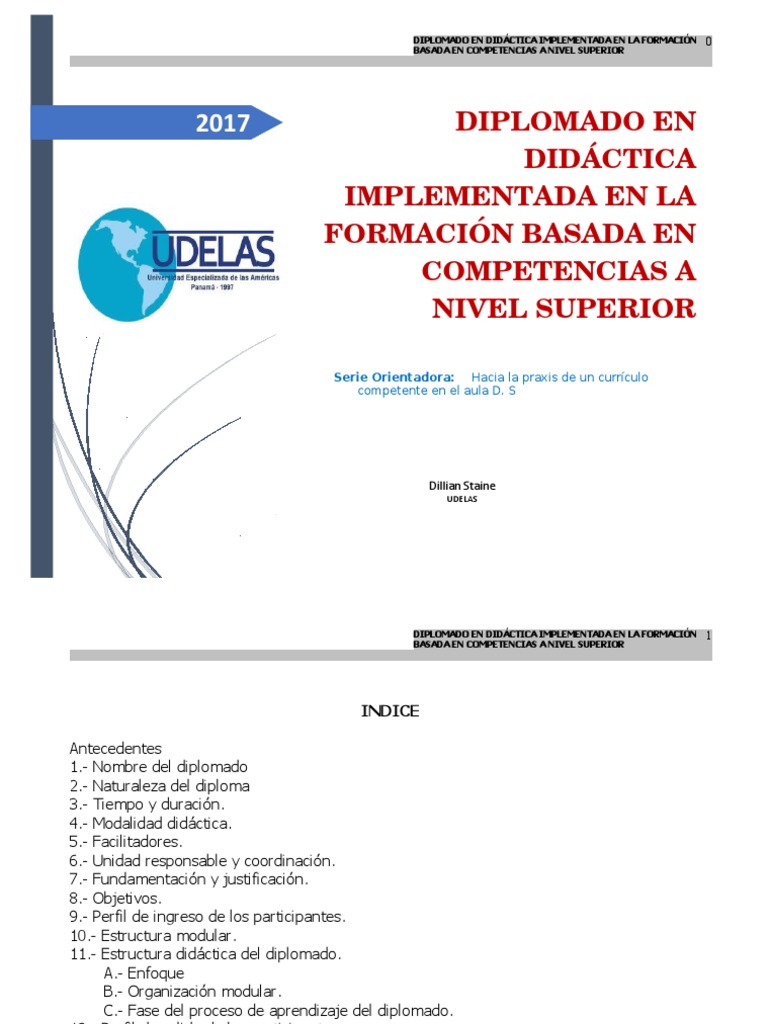 Diplomado en Didáctica y Competencias | PDF | Plan de estudios ...