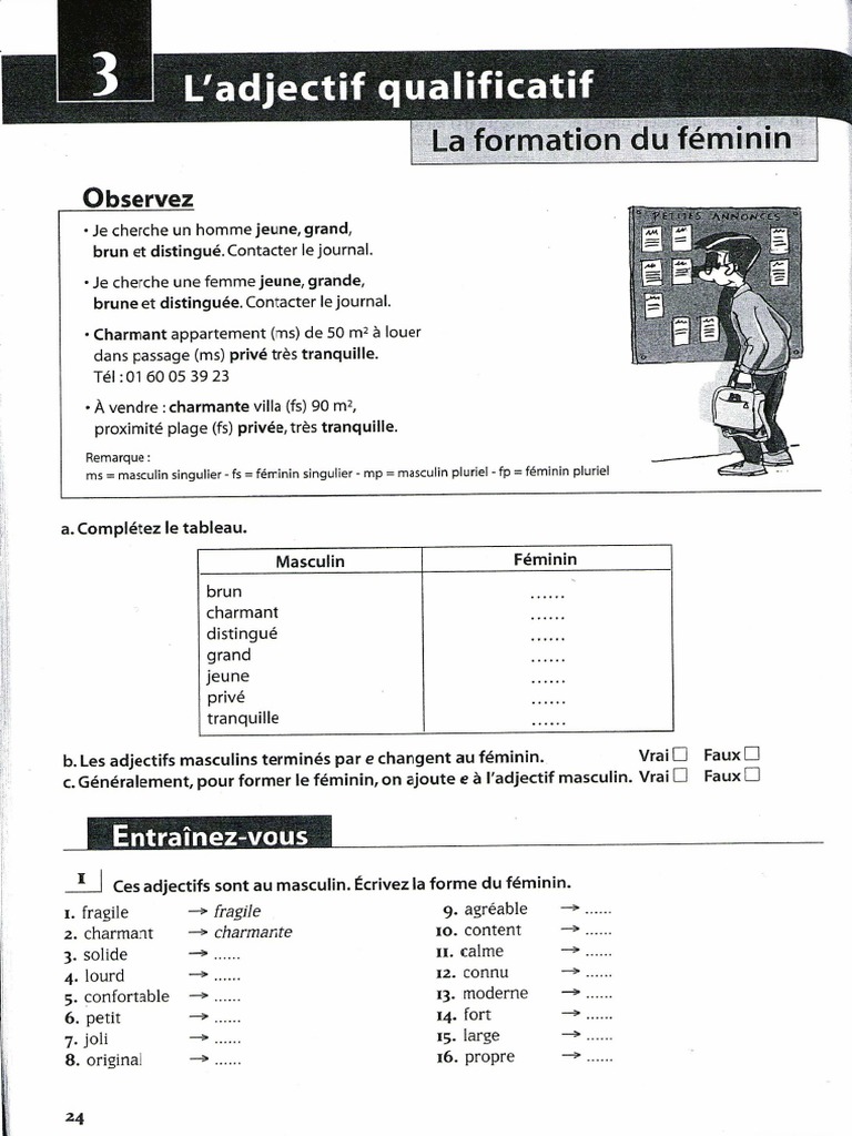 L'adjectif Qualificatif Exercices Cm1 Pdf Exercice Adjectifs Qualificatifs PDF | PDF