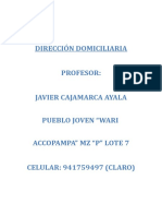 DIRECCIÓN DOMICILIARIA