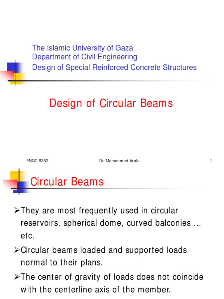 Circular Beam Design and Analysis | PDF | Beam (Structure) | Bending
