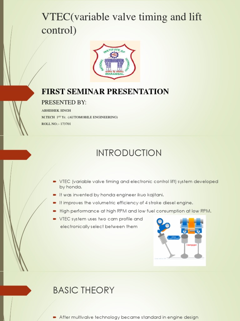 VTEC: Variable Valve Timing Explained | PDF | Engines | Vehicle Technology