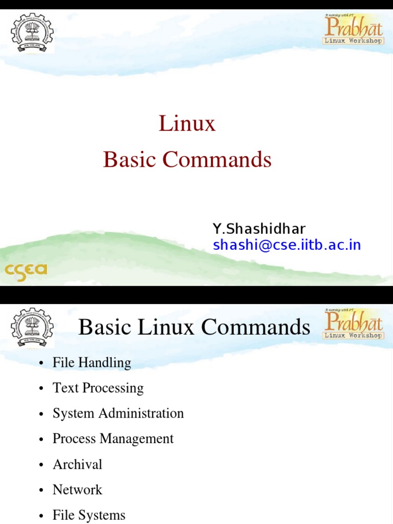 Linux Basic Commands: Y.Shashidhar | PDF | Teaching Methods & Materials ...