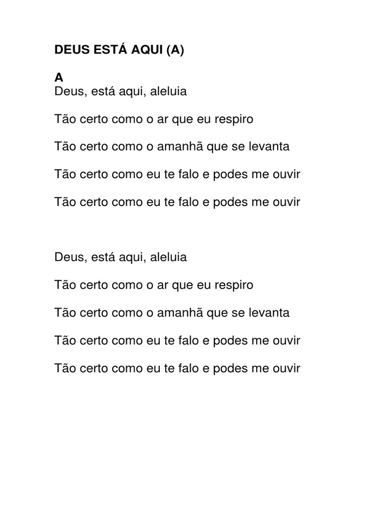 Deus Está Aqui Cifra