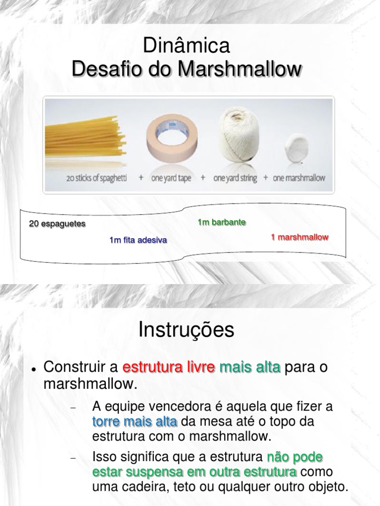 Desafio Do Marshmallow Ciência (Geral) Ciência